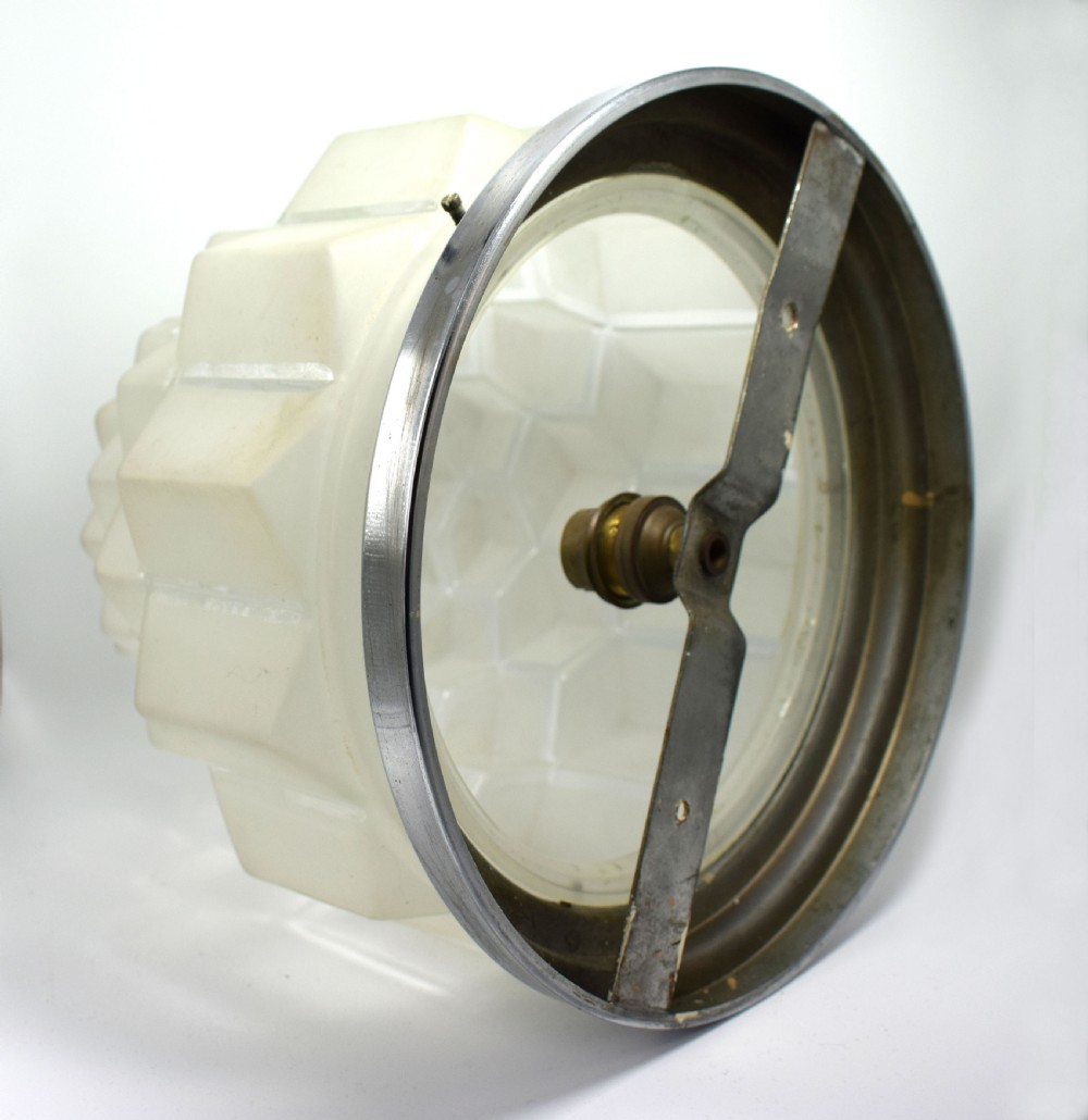 Huge Art Deco Skyscraper Flush Ceiling Light, French, circa 1930 View VIII