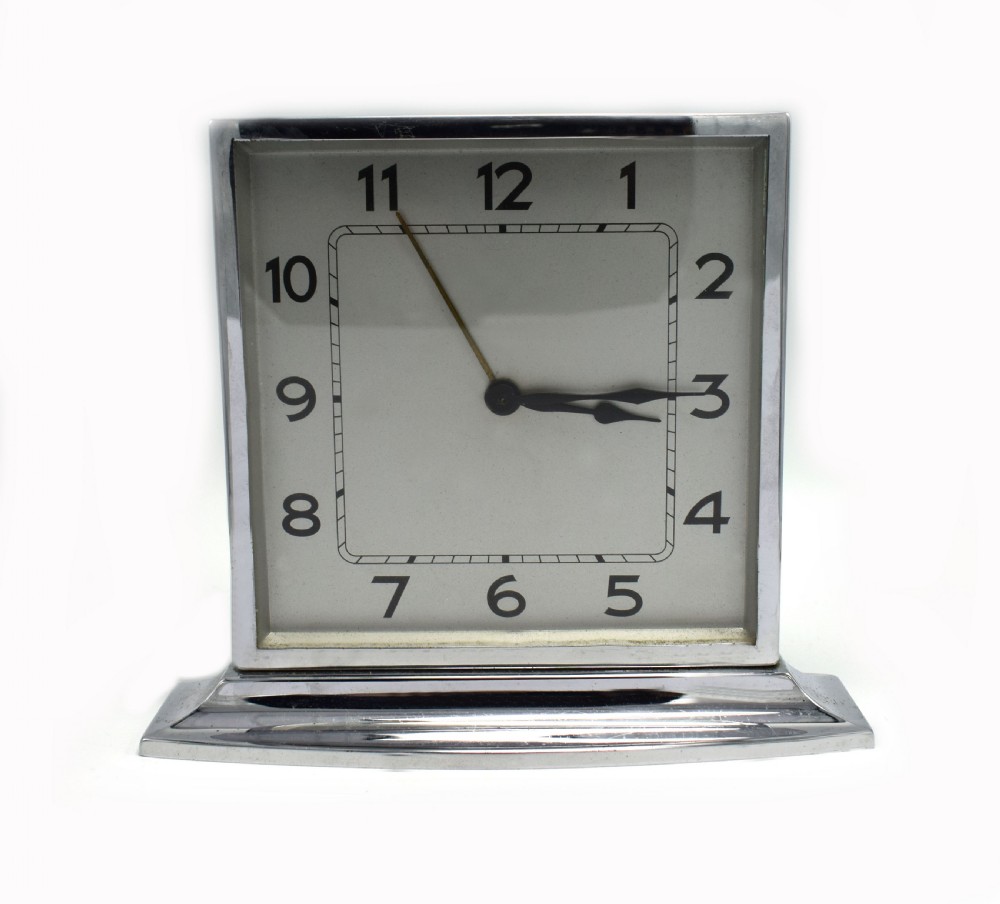 1930's Art Deco Chrome Clock