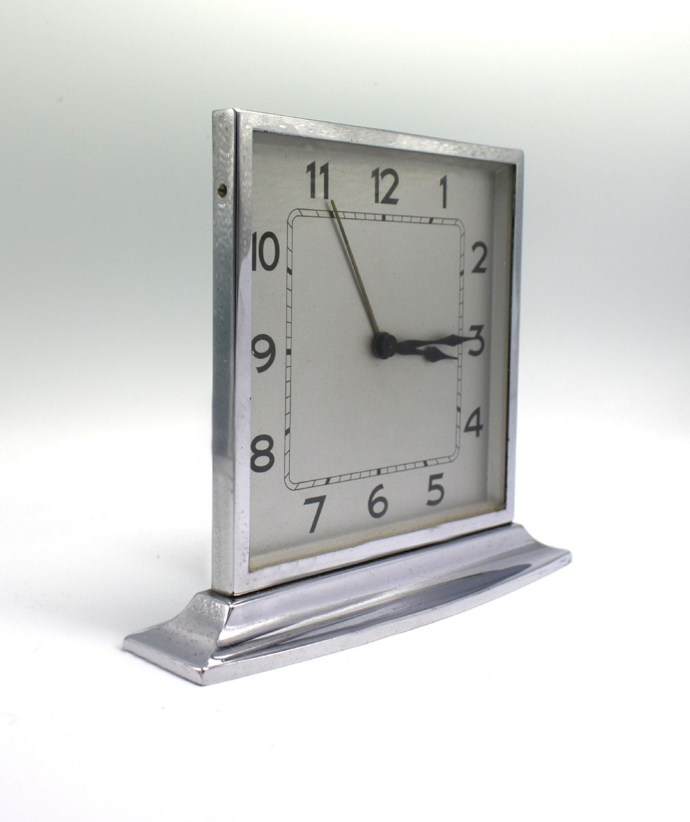 1930's Art Deco Chrome Clock View II