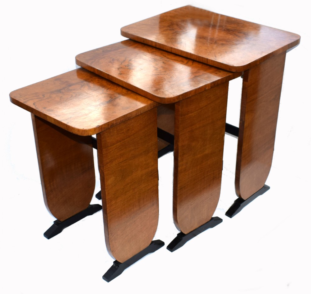 Art Deco 1930s Set of Three Nest of Tables