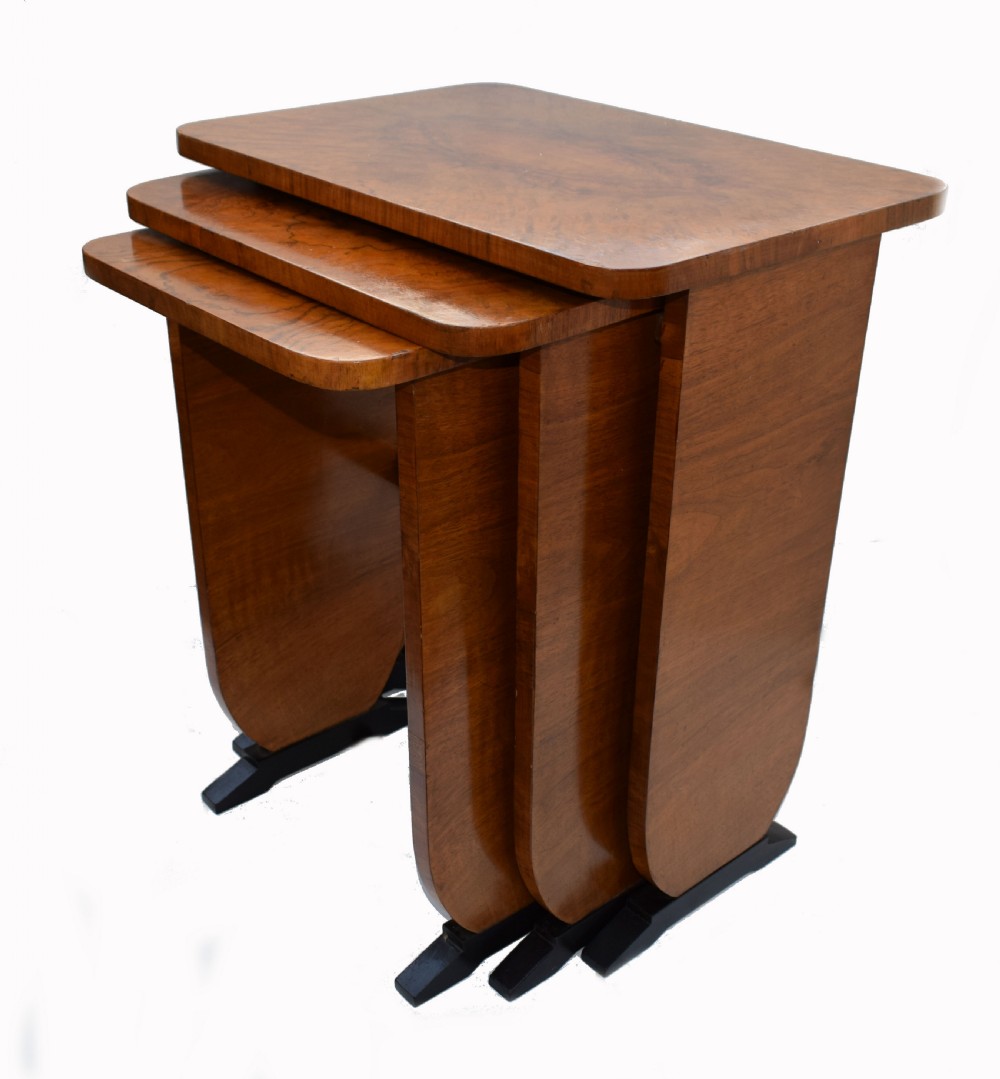 Art Deco 1930s Set of Three Nest of Tables View V
