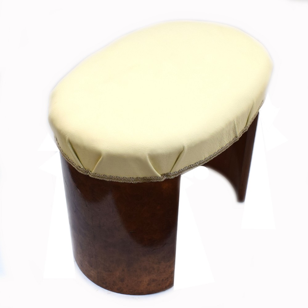 Art Deco Oval Shaped Stool in Figured Walnut, circa 1930 View III