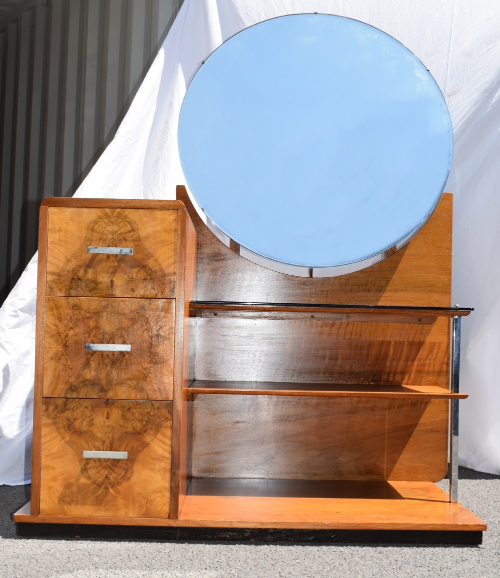 Modernist 1930's Art Deco Walnut Dressing Table View VI