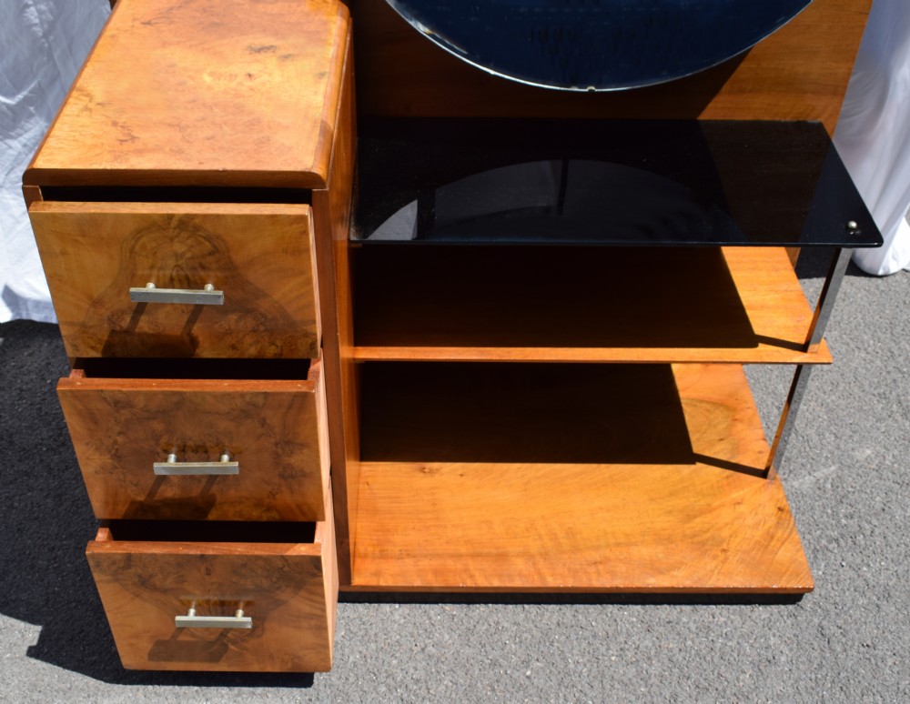Modernist 1930's Art Deco Walnut Dressing Table View VII