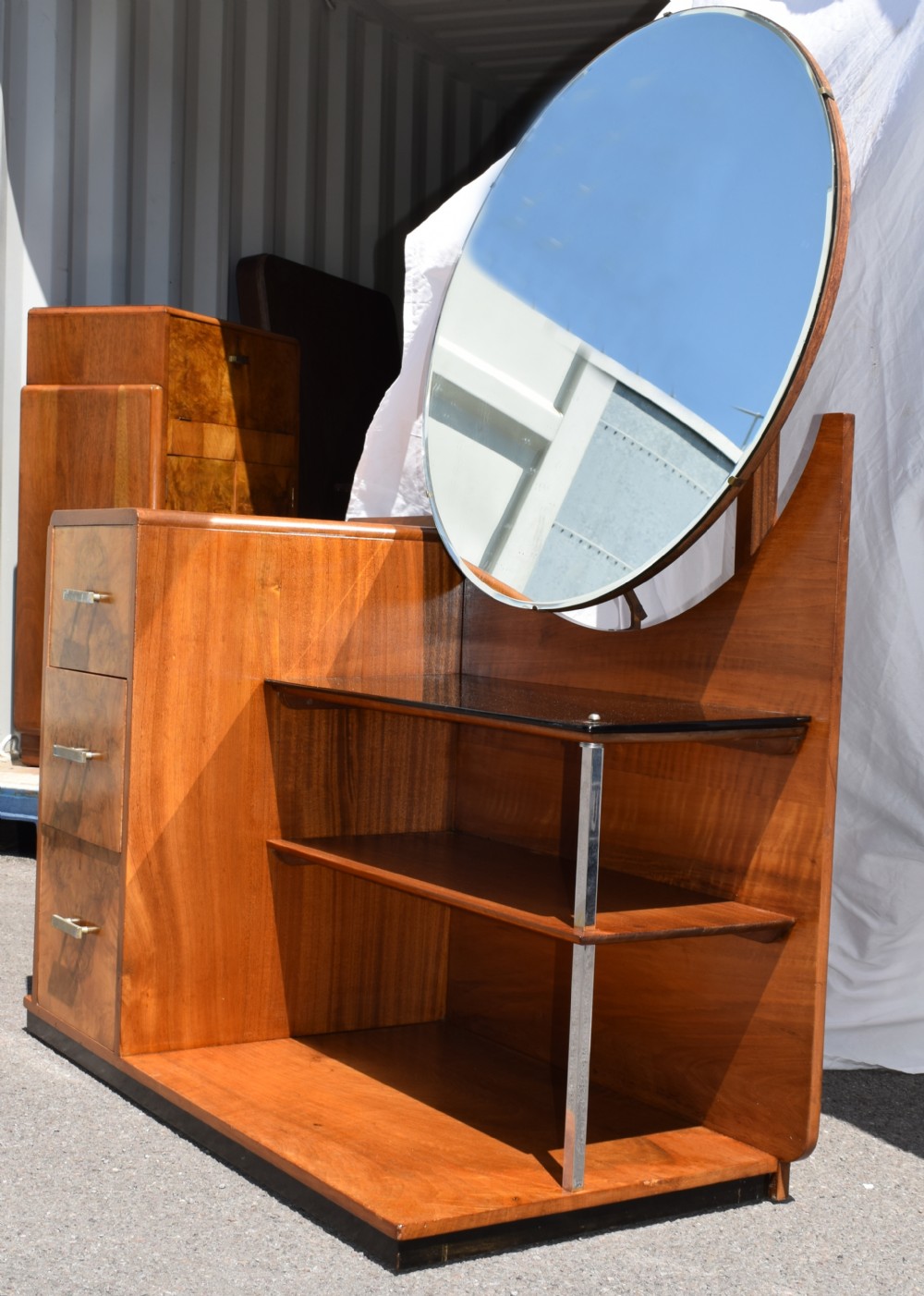 Modernist 1930's Art Deco Walnut Dressing Table View VIII