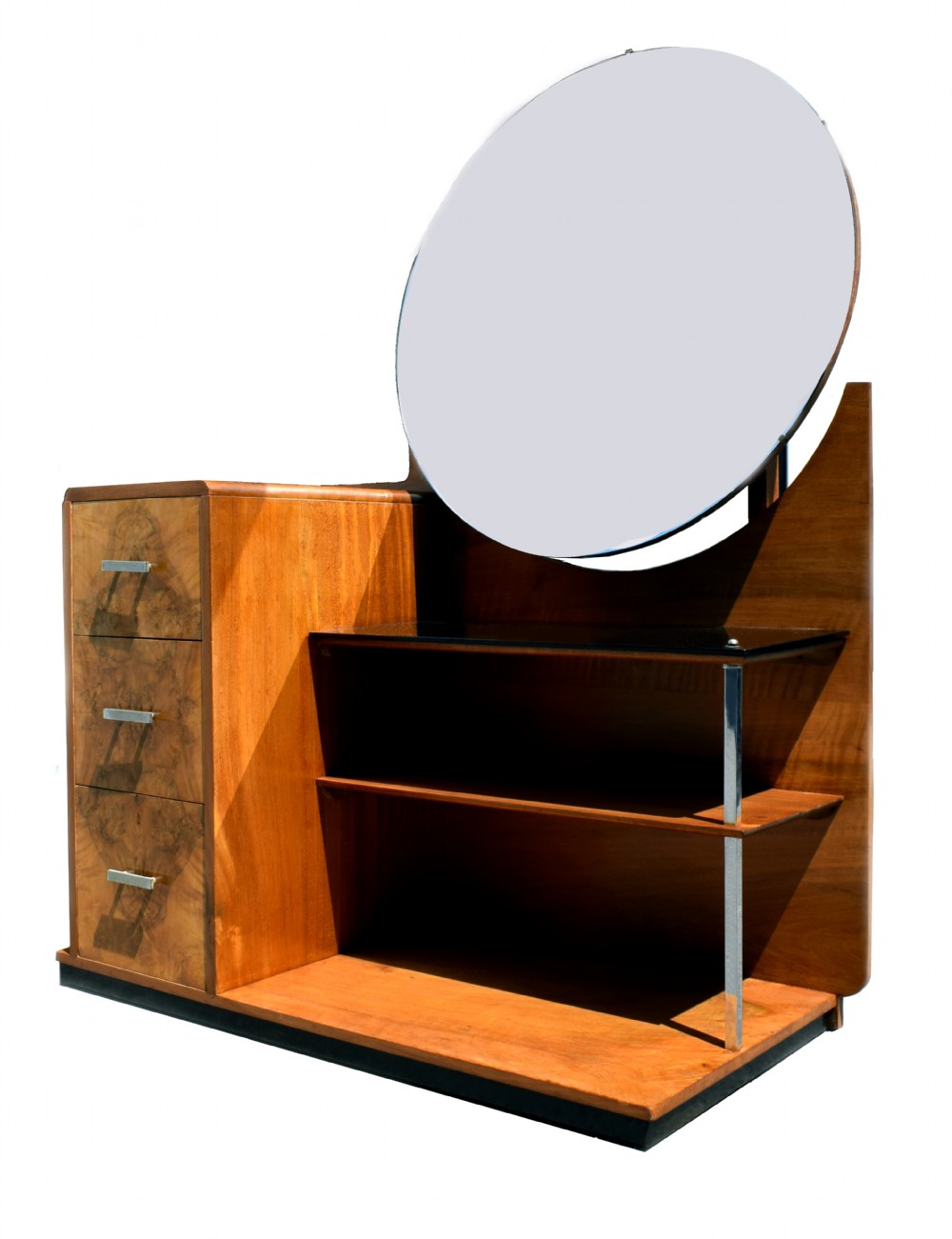 Modernist 1930's Art Deco Walnut Dressing Table