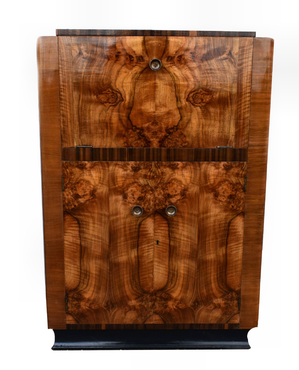 Art Deco Walnut Cocktail Cabinet, Circa 1930