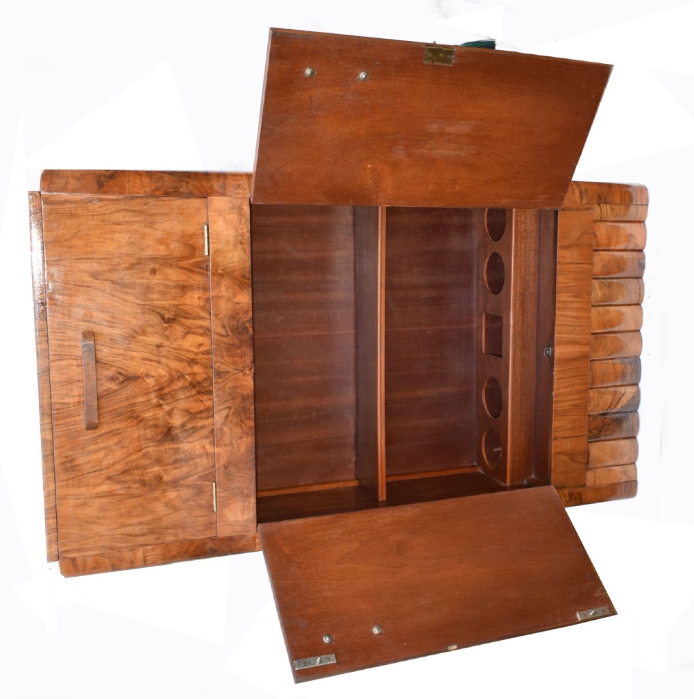 1930's Art Deco Fitted Walnut Cocktail Cabinet View VIII
