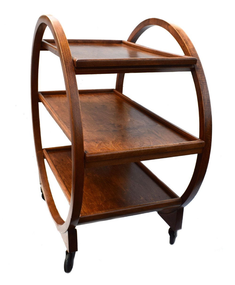 1930's Art Deco Circular Drinks Trolley View V