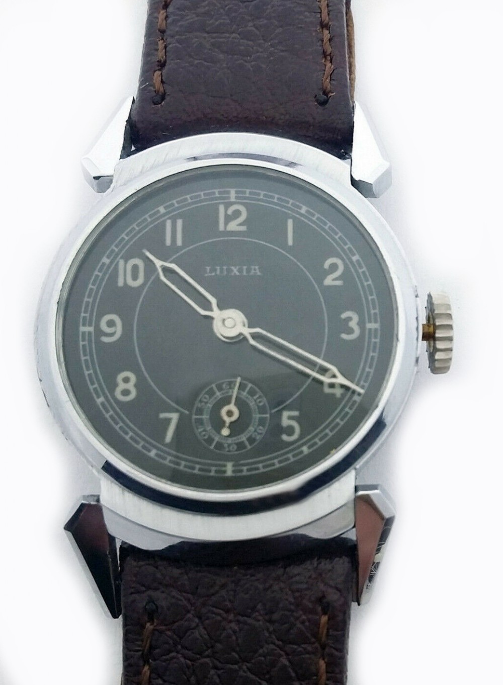 Never Used Art Deco Gents Wrist Watch, 1930s, LUXIA, Swiss