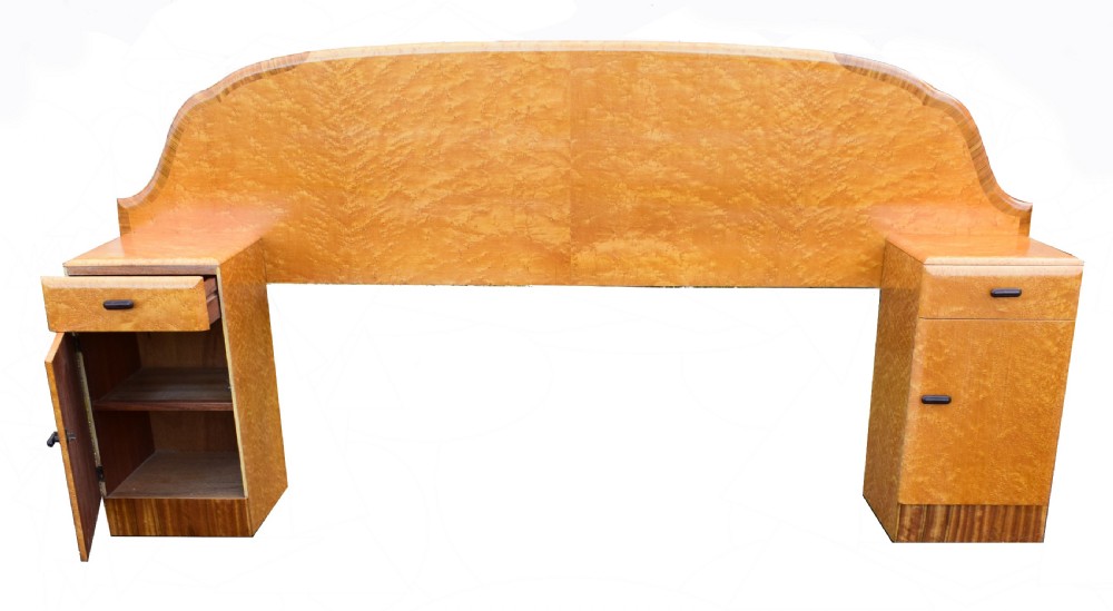 1930's Art Deco Birds Eye Maple Odeon Double Bed View II