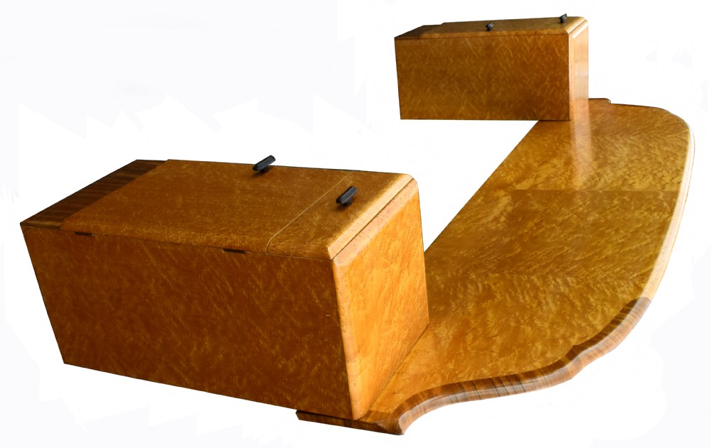 1930's Art Deco Birds Eye Maple Odeon Double Bed View VI