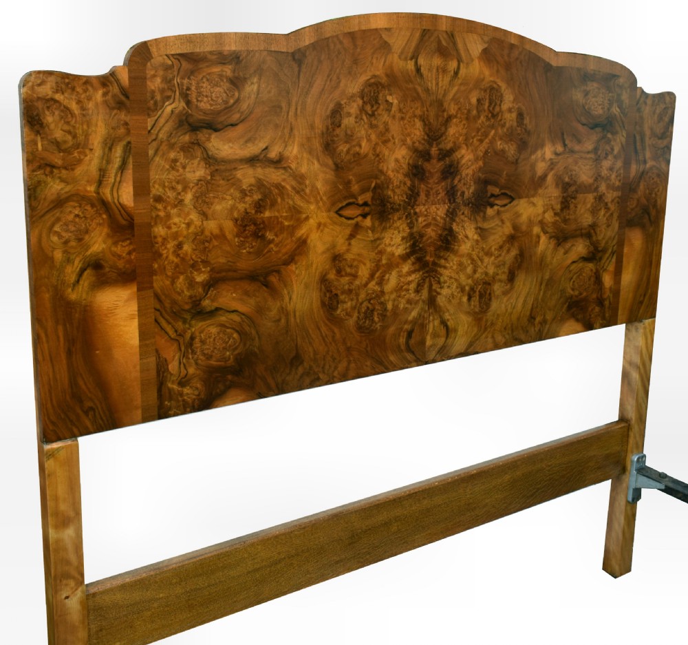 Original 1930's Art Deco Walnut Double Bed View II
