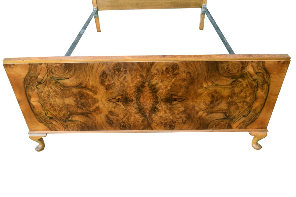 Original 1930's Art Deco Walnut Double Bed View III