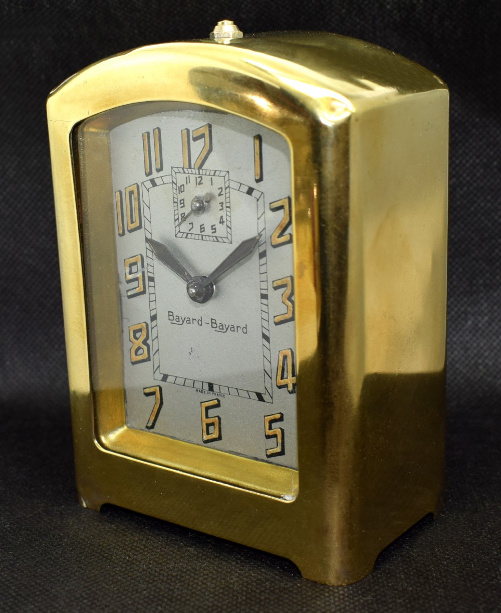 Art Deco Brass French Alarm Clock By Bayard, Circa 1930