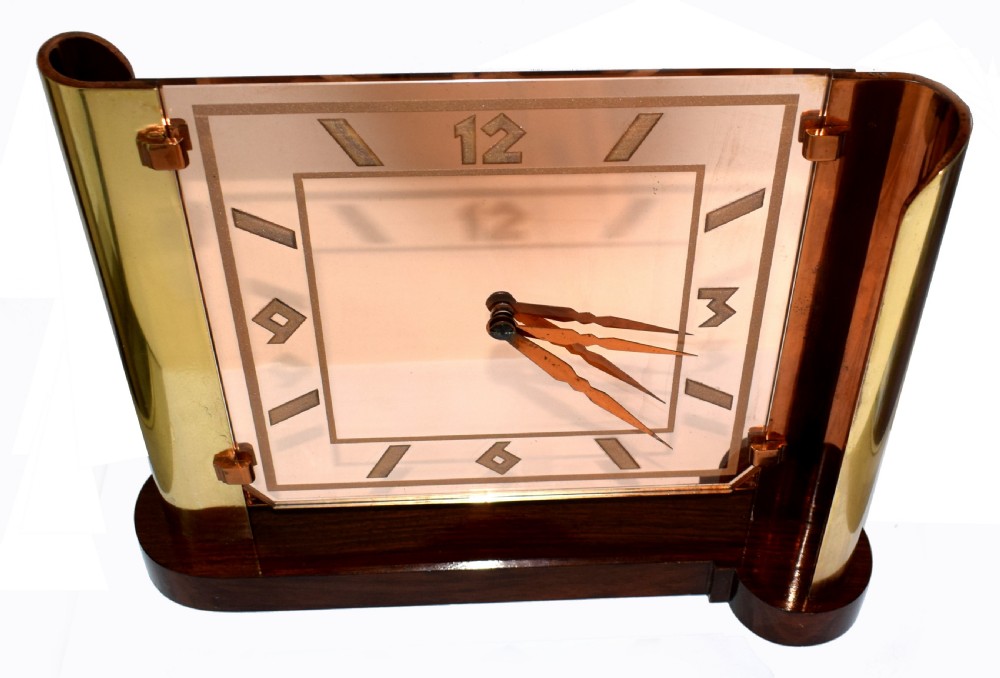 Very large Art Deco Streamline Modernist 8 Day Mantle Clock, circa 1930 View II
