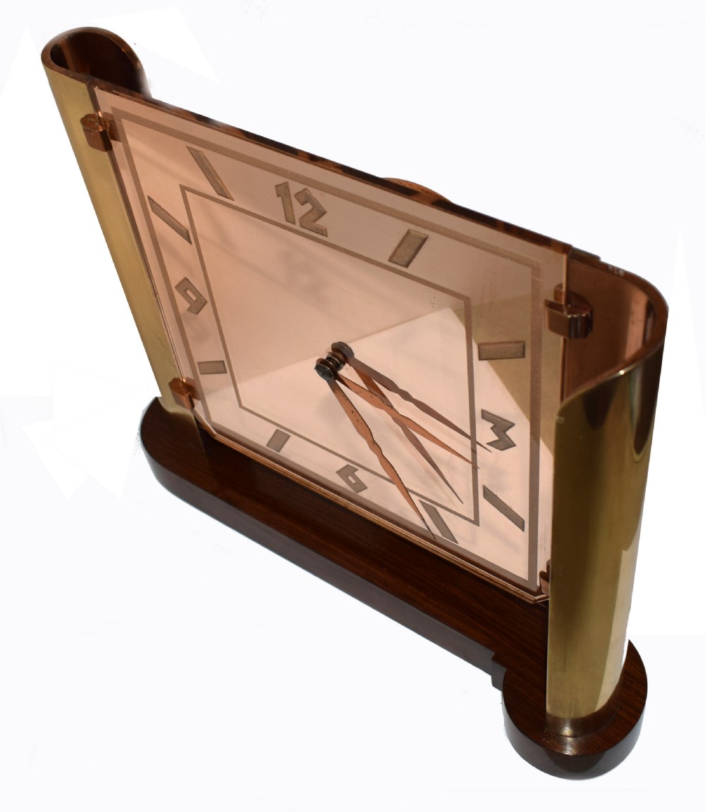 Very large Art Deco Streamline Modernist 8 Day Mantle Clock, circa 1930 View III