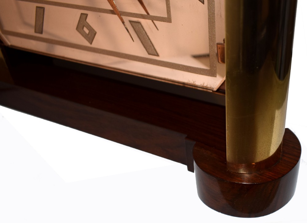 Very large Art Deco Streamline Modernist 8 Day Mantle Clock, circa 1930 View IV