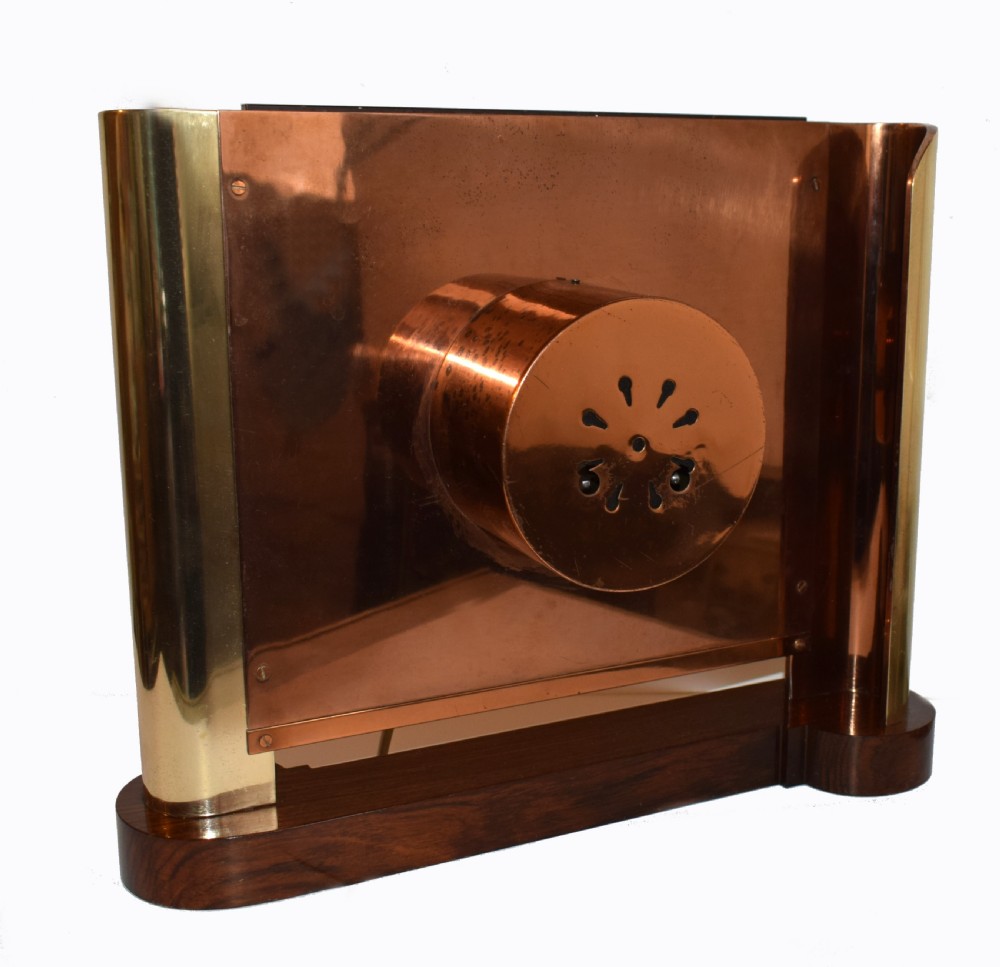 Very large Art Deco Streamline Modernist 8 Day Mantle Clock, circa 1930 View V