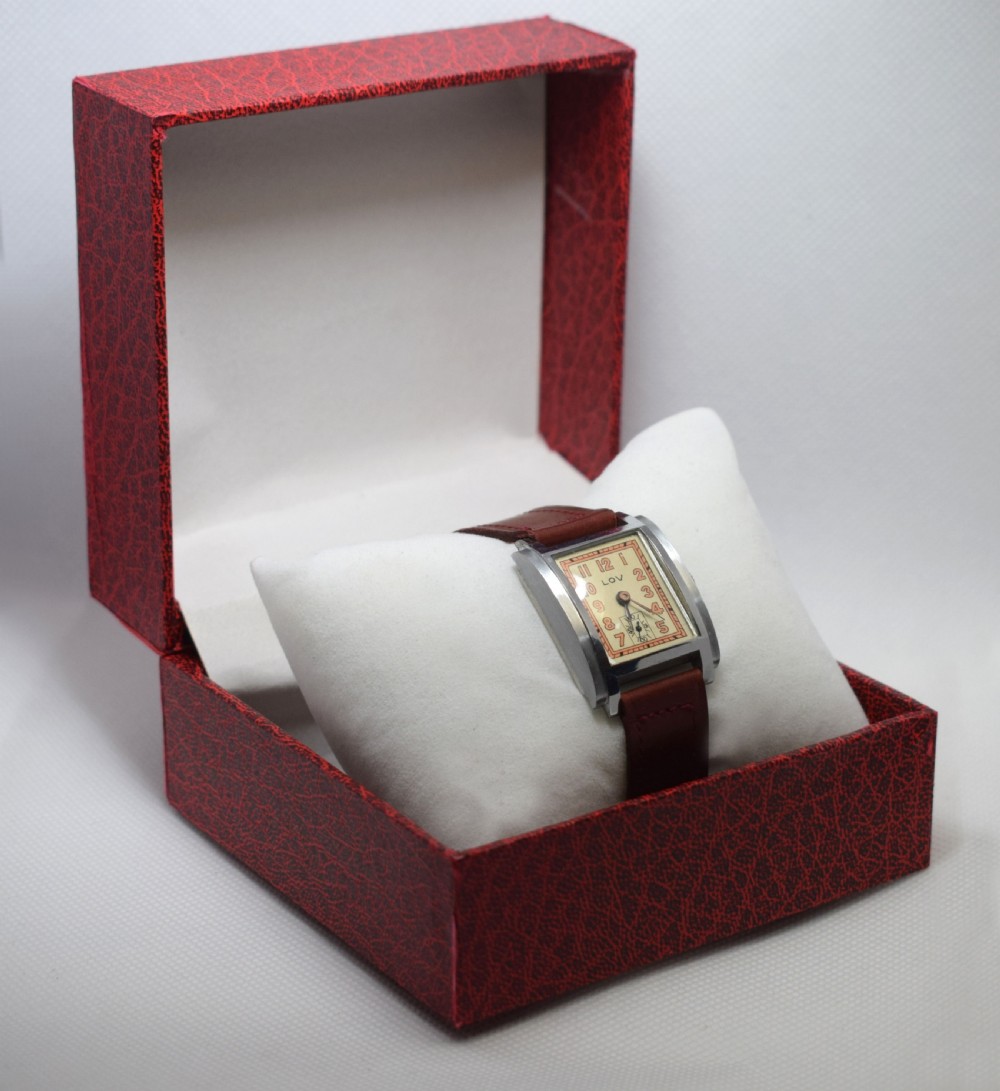 Superb Art Deco Gents Wrist Watch By Lov View X