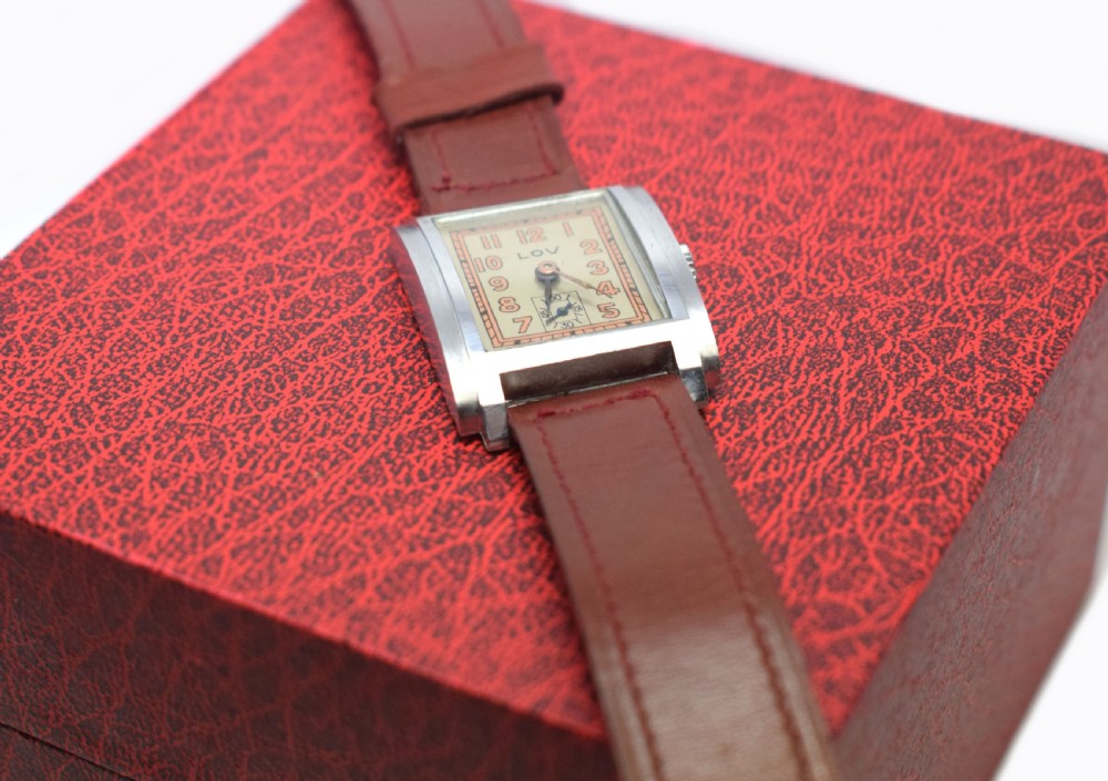 Superb Art Deco Gents Wrist Watch By Lov View XII