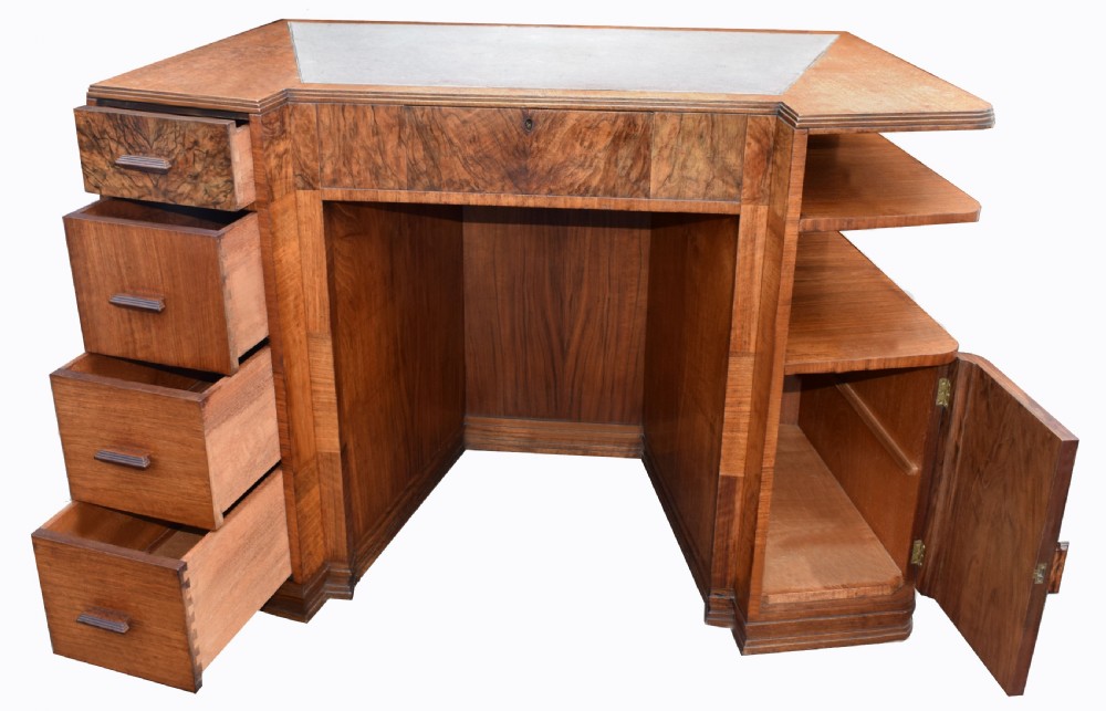 Art Deco Walnut Desk, Circa 1936 View II