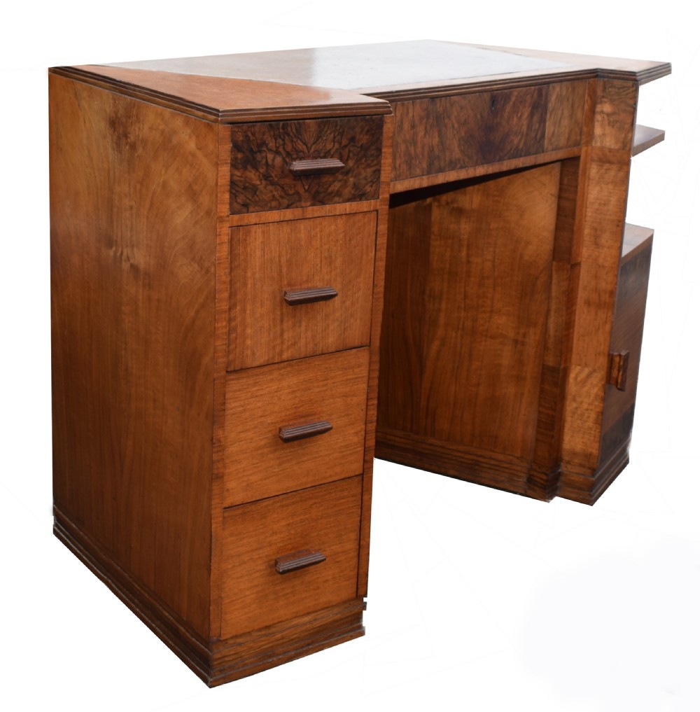 Art Deco Walnut Desk, Circa 1936 View X
