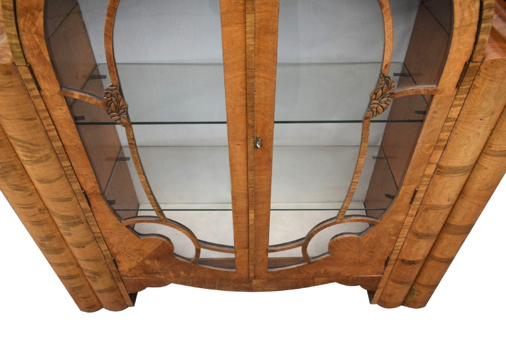 1930's Art Deco Walnut Display Cabinet View II