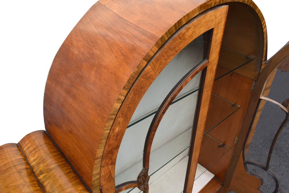 1930's Art Deco Walnut Display Cabinet View III