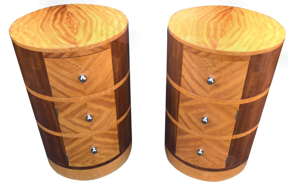 Matching Pair Of Art Deco Bedside Cabinets , Circa 1930 View II