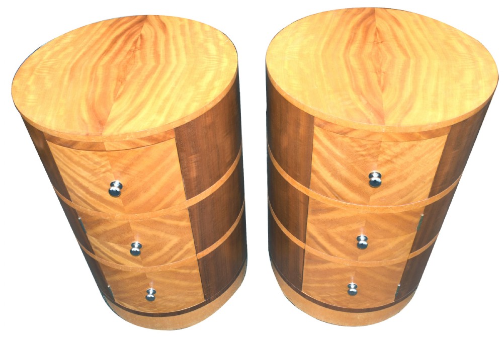 Matching Pair Of Art Deco Bedside Cabinets , Circa 1930 View V