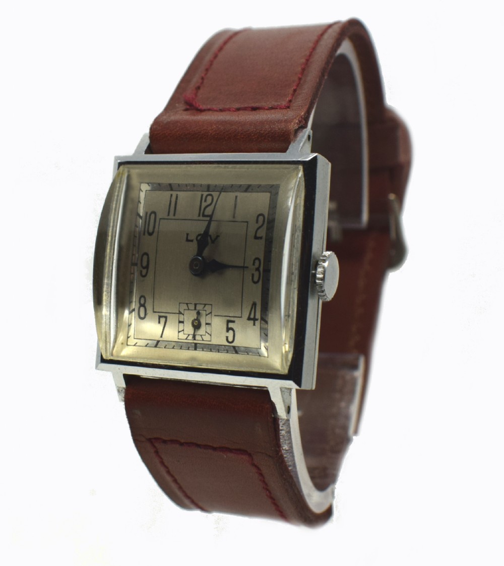 Never Used Art Deco Gents Wrist Watch, 1930's, Lov