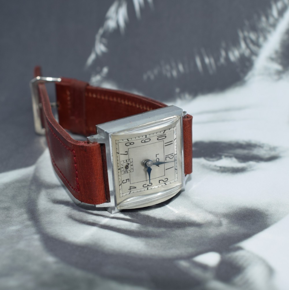 Never Used Art Deco Gents Wrist Watch, 1930's, Lov View II