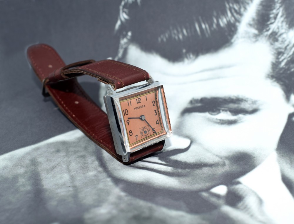 Never Used Art Deco Gents Wrist Watch, 1930's, Marcella View II