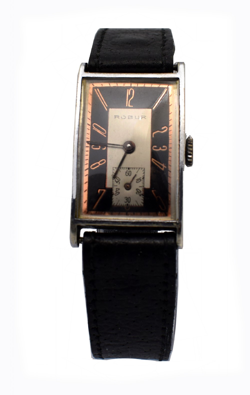 Art Deco Gents Tank Style Watch By Rubur