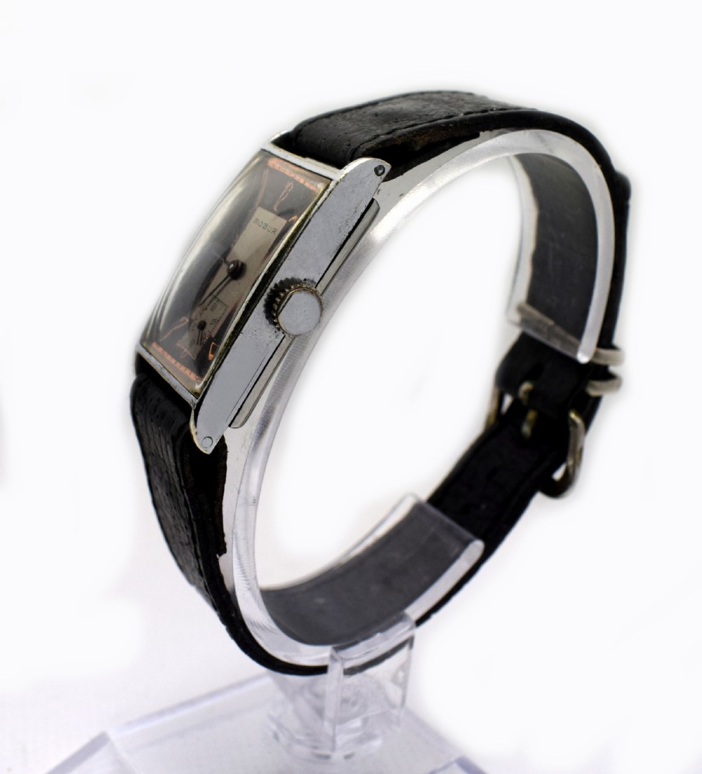 Art Deco Gents Tank Style Watch By Rubur View VII