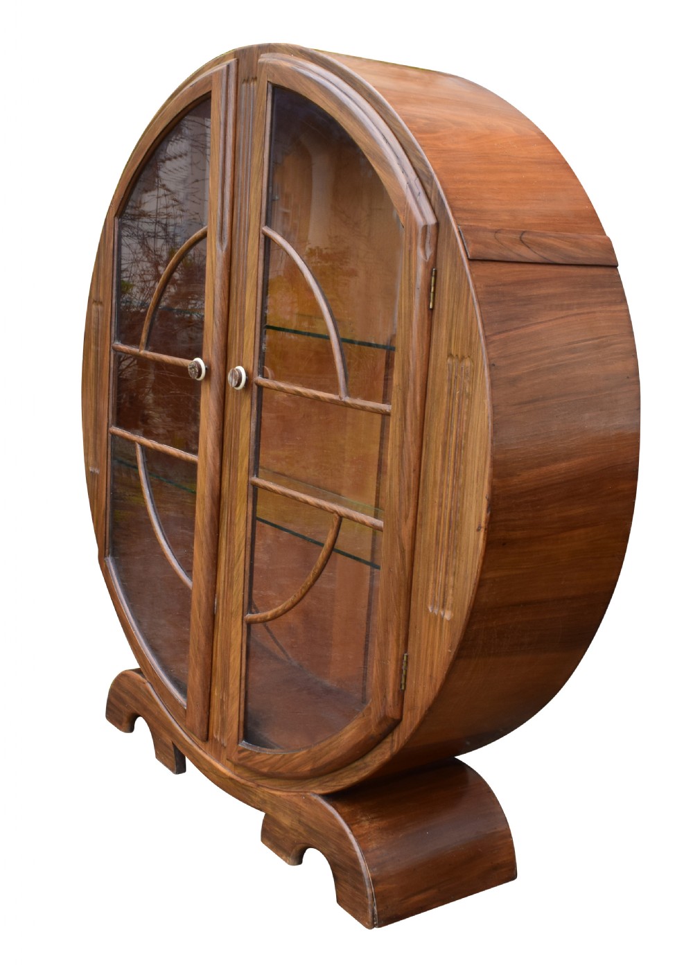 1930's Art Deco Walnut Display Cabinet View II