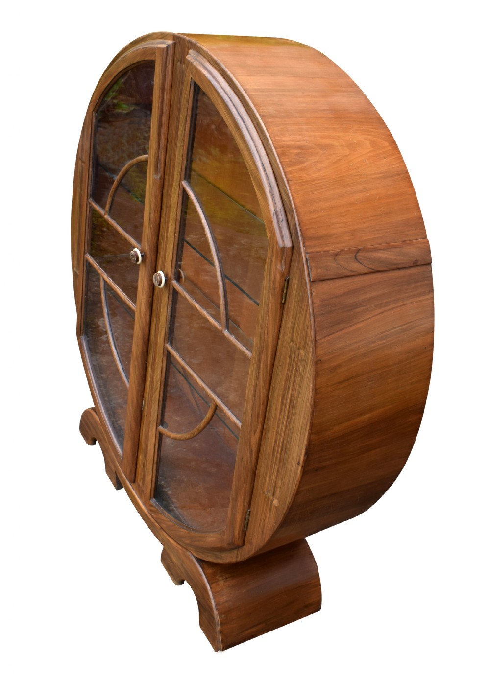 1930's Art Deco Walnut Display Cabinet View IV