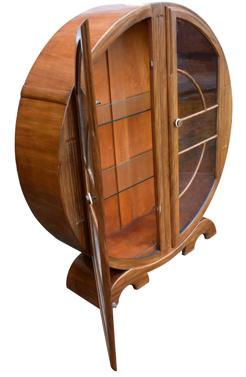 1930's Art Deco Walnut Display Cabinet View VII