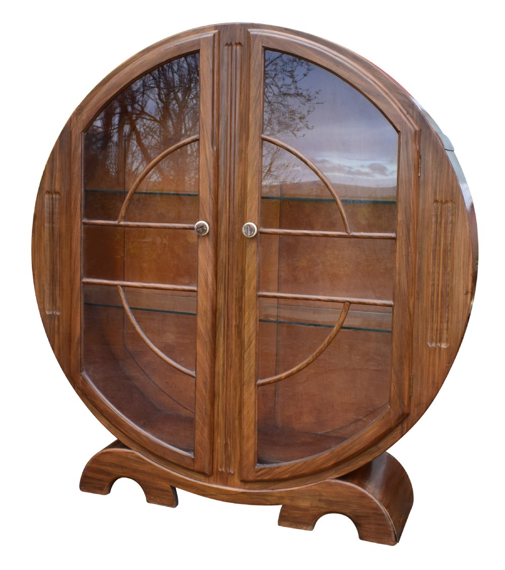 1930's Art Deco Walnut Display Cabinet View XII