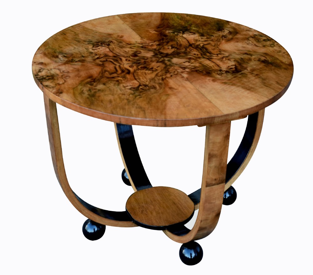 Art Deco Circular Walnut Occasional Table View III