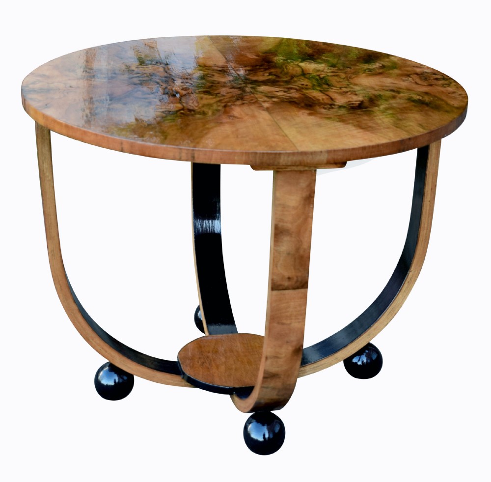 Art Deco Circular Walnut Occasional Table View V