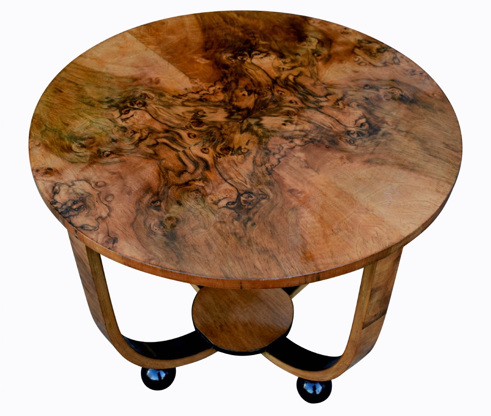 Art Deco Circular Walnut Occasional Table View VI