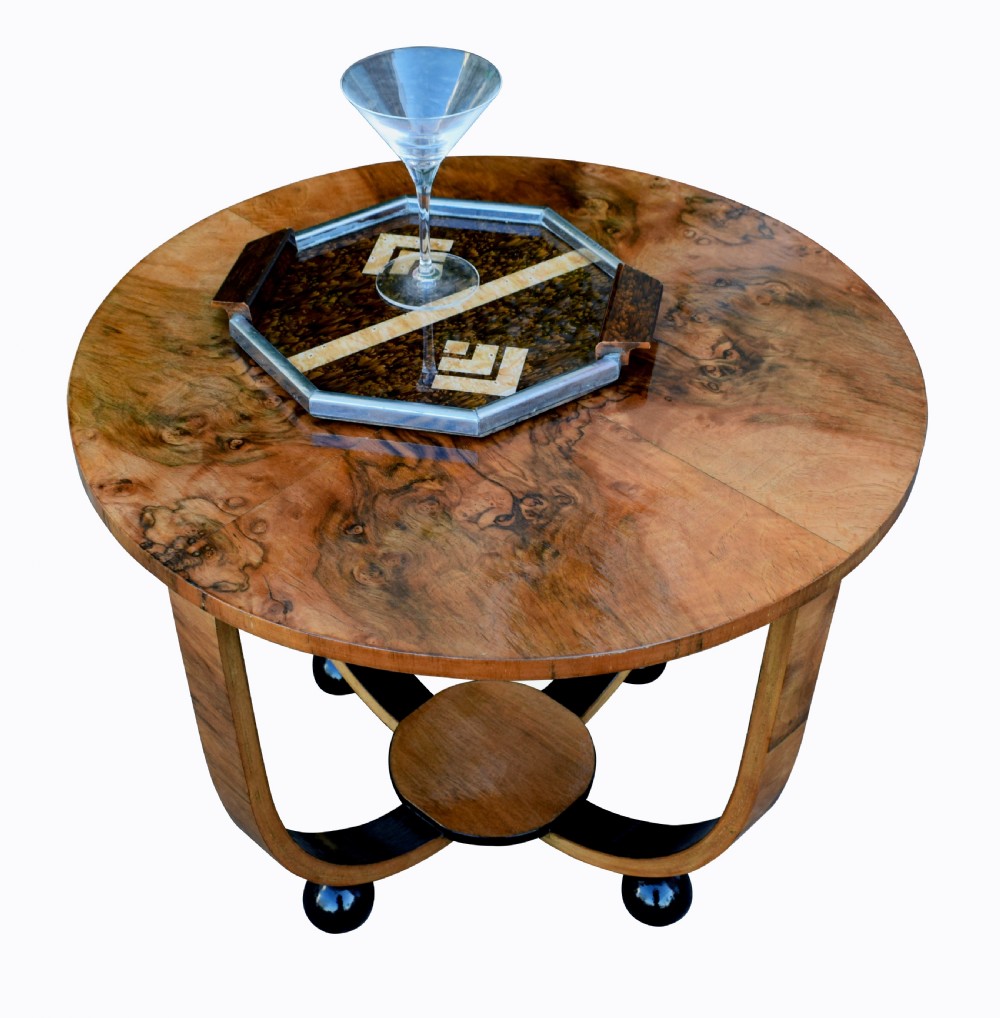 Art Deco Circular Walnut Occasional Table View VII