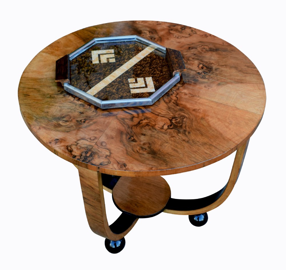 Art Deco Circular Walnut Occasional Table View VIII