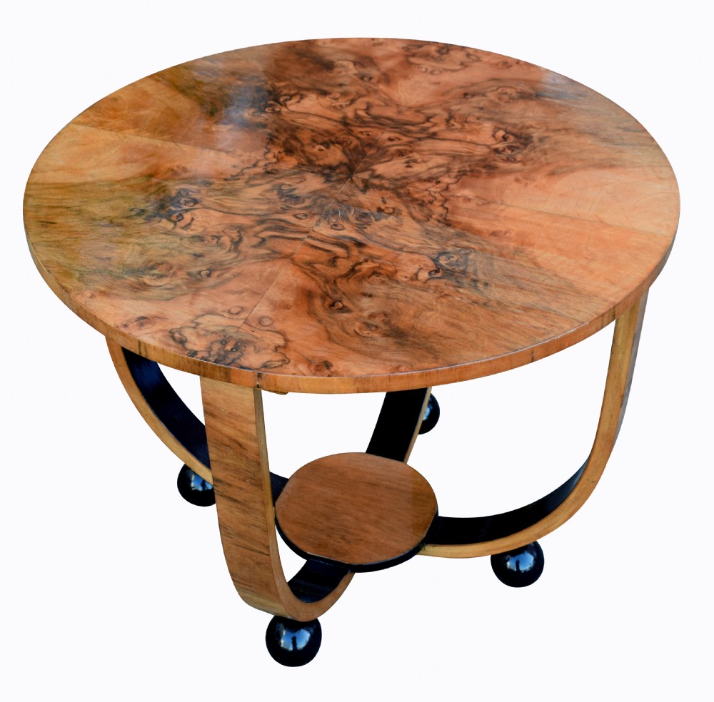 Art Deco Circular Walnut Occasional Table