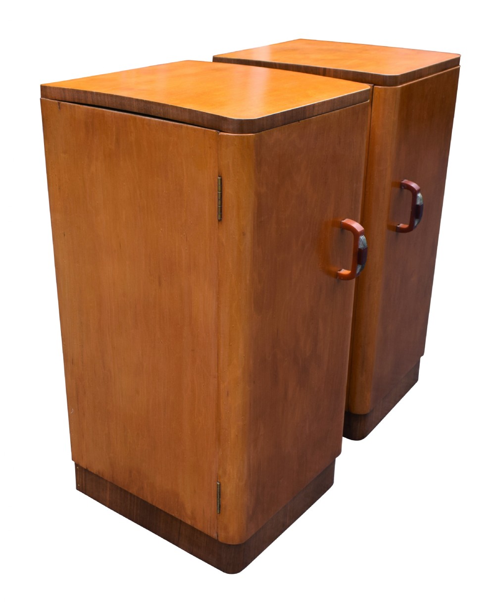 Original Pair Of 1930's Art Deco Blonde Bedside Cabinets View IV