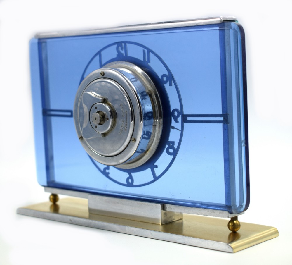 Art Deco Glass Clock by Kienzle, Circa 1930 View III