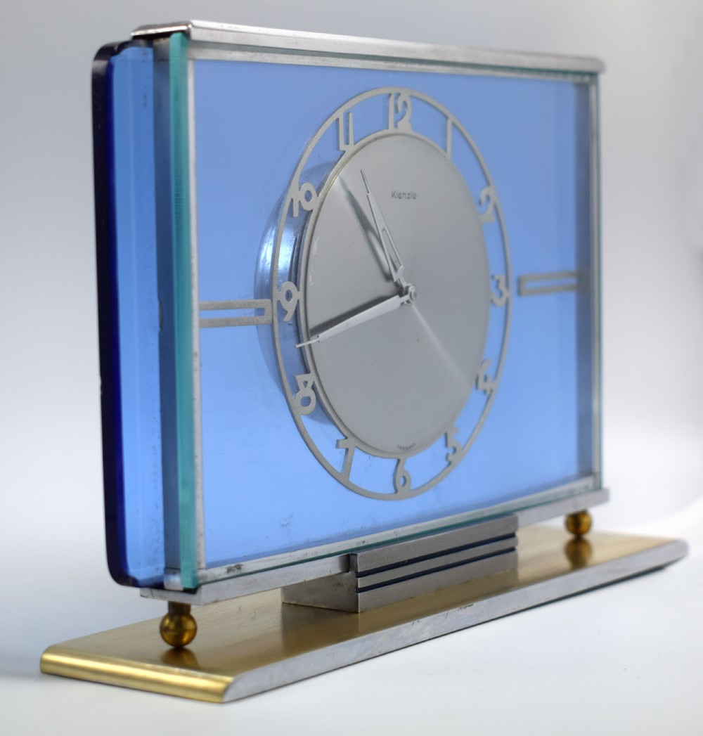 Art Deco Glass Clock by Kienzle, Circa 1930 View IV