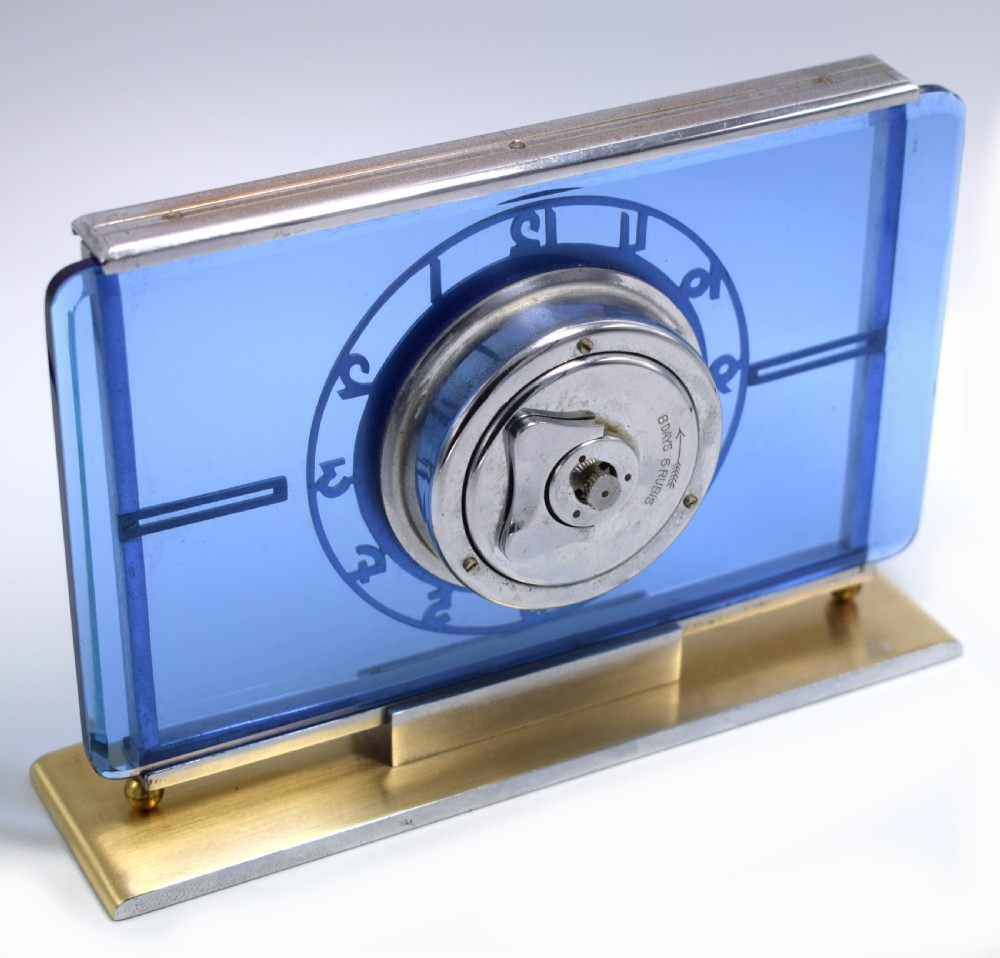 Art Deco Glass Clock by Kienzle, Circa 1930 View V